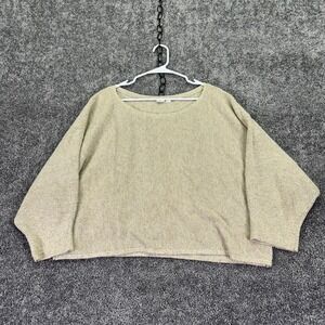 Gap Sweater Womens XL Beige Oatmeal Boat Neck Oversized Pullover Knit Casual